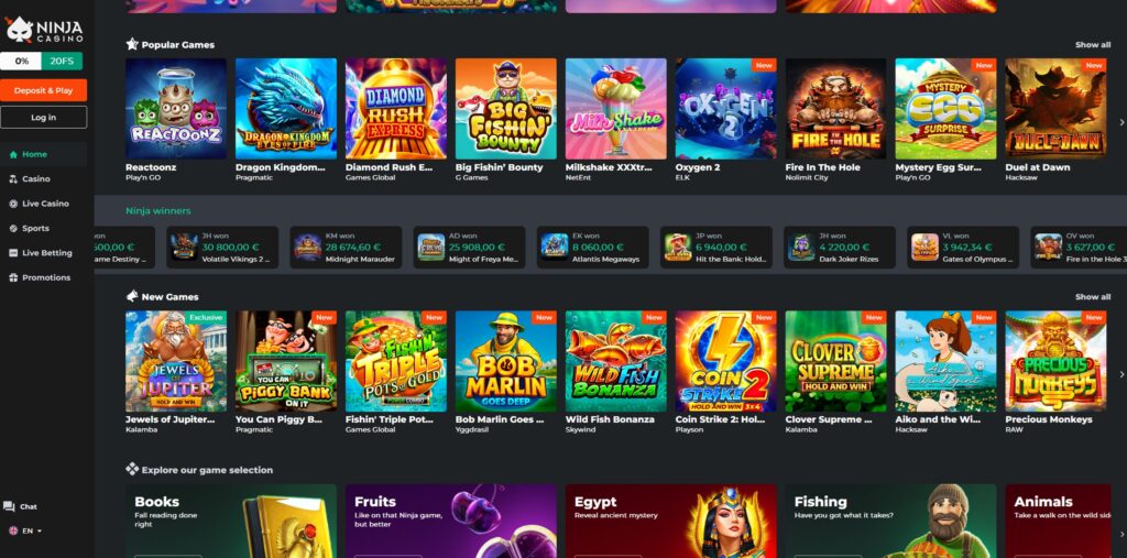 Ninja Casino – A Complete Review of the Pay‑n‑Play Platform