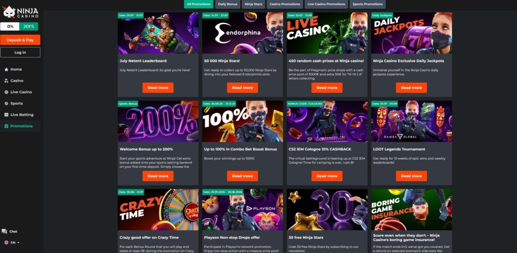 Ninja Casino Bonuses: Fast Payouts, Surprise Rewards & No Hassle